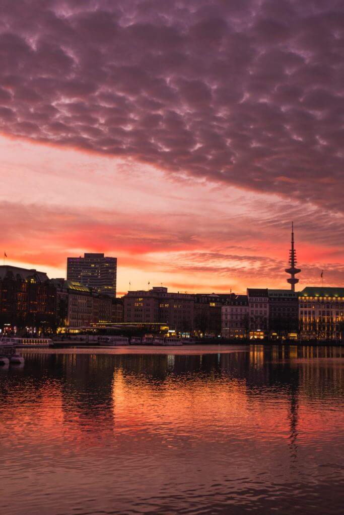 Sunset in Hamburg