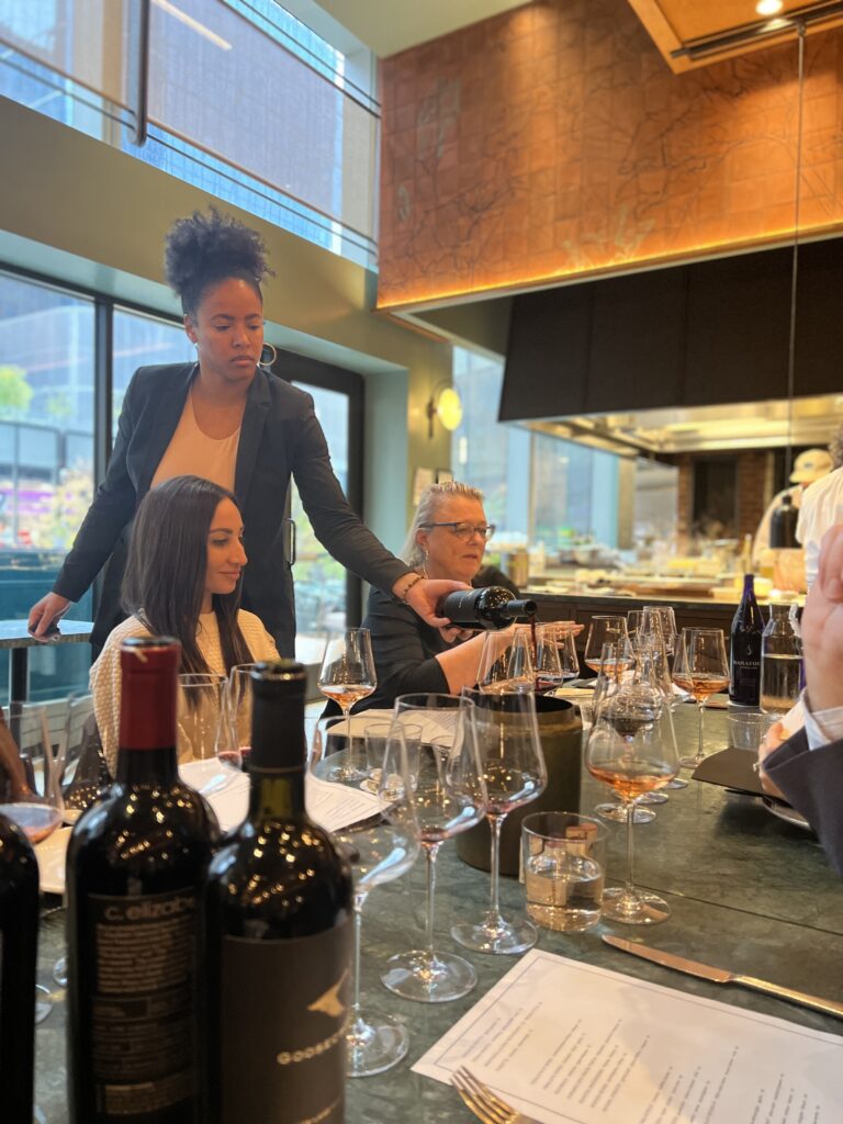 Sommelier pouring Goosecross