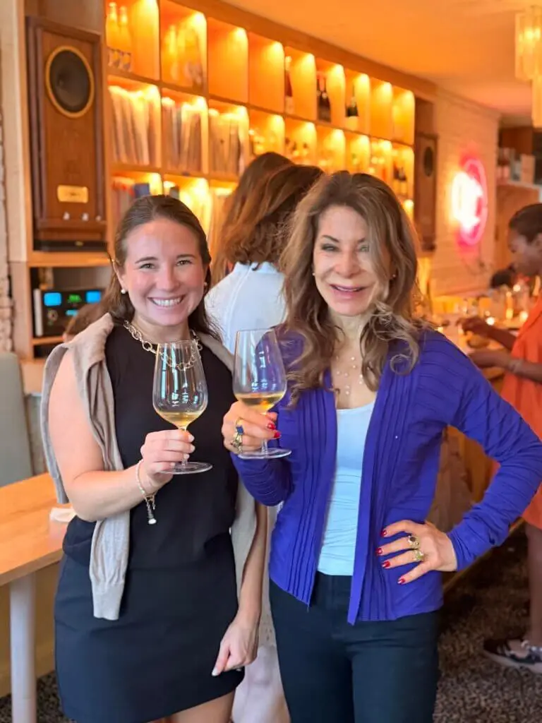 ColangeloPR event organizer Eliza Reilly with Marisa D'Vari DipWSET OIV MSc at Côtes du Rhône